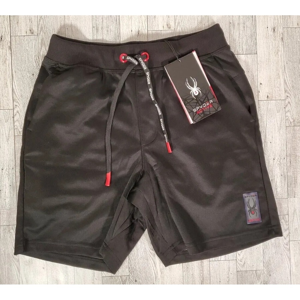 Spyder Men's Shorts Size SMALL Black Stretch Quick Dry Athletic w/Pockets NEW